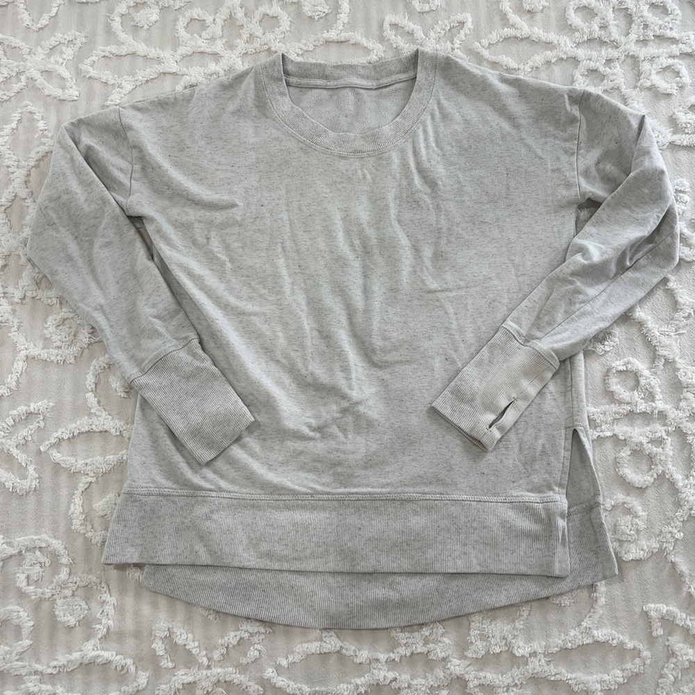 Athleta Light Heather Gray Long Sleeve Sweatshirt
